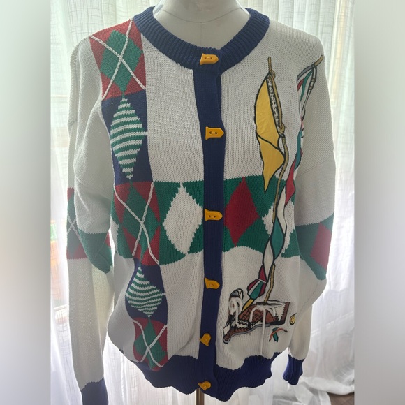 Vintage Golf Knit Cardigan by Lizi Ruch - Picture 1 of 10